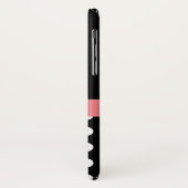 Rosa Schwarz-weiße Polka Dot Monogramm Case-Mate iPhone Hülle (Hinten/Links)