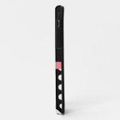 Rosa Schwarz-weiße Polka Dot Monogramm Case-Mate iPhone Hülle (Hinten/Links)