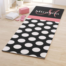 Rosa Schwarz Weiße Polka Dot Monogramm