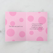 Rosa Schwarz-weiße Polka-Punkt-Hochzeit danken Dankeskarte (Innenseite)