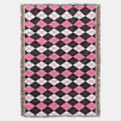 Rosa Schwarz-weiße Raute Diamantdesign Decke (Vorderseite Vertikal)