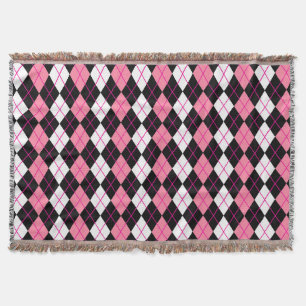 Rosa Schwarz-weiße Raute Diamantdesign Decke