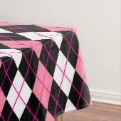 Rosa Schwarz-weiße Raute Diamantdesign Tischdecke (Beispiel)