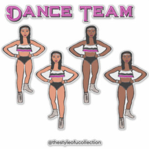 Rosa Schwarz-weiße Tänzer Aufkleber