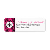 Rosa Schwarz-weißer Kronleuchter, Bildlauf-Adresse (Vorne)