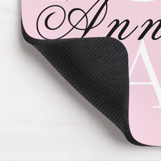 Rosa Schwarz-weißer Skriptname Boss Babe Mousepad (Ecke)