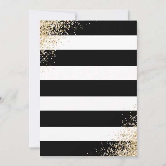 Rosa Schwarz-weißes Brautparty Einladung (Rückseite)