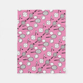 Rosa Schwarz-weißes des Tennis Fleecedecke (Vorderseite)