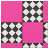 Rosa Schwarz-weißes Harlequin Square Form Textil Stoff (Nahaufnahme)