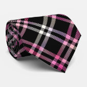 Rosa Schwarz-weißes Kariertes Muster Krawatte (Gerollt)