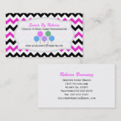 Rosa, Schwarz-Zickzack Muster: Visitenkarte (Vorne/Hinten)