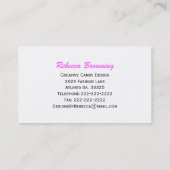 Rosa, Schwarz-Zickzack Muster: Visitenkarte (Rückseite)