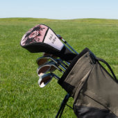 Rosa Schwarze 3D-Blume Monogramm Golf Headcover (In SItu)