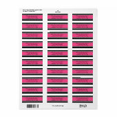 Rosa schwarze, anpassbare, geschredderte Etiketten (Vorne)