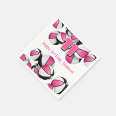 Rosa schwarze Basketball Kindergeburtstag Party Serviette (Ecke)