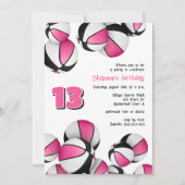 Rosa schwarze Basketball Mädchen Sport Geburtstag Einladung (Vorderseite)