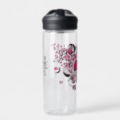 Rosa schwarze Basketbälle: Girls Sport Trinkflasche (Vorderseite)