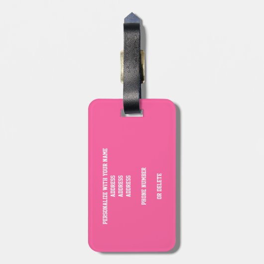 Rosa schwarze Basketbälle Junge Athleten Monogramm Gepäckanhänger (Rückseite vertikal)