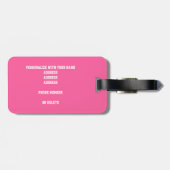 Rosa schwarze Basketbälle Junge Athleten Monogramm Gepäckanhänger (Rückseite horizontal)