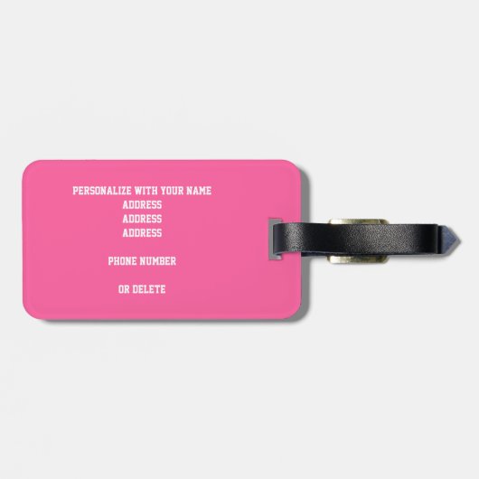 Rosa schwarze Basketbälle Junge Athleten Monogramm Gepäckanhänger (Rückseite horizontal)