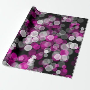 Rosa schwarze Blasen Bokeh-Effekt Geschenkpapier