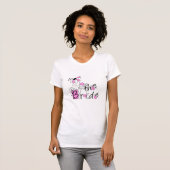Rosa/schwarze Blume Die Braut T-Shirt (Vorne ganz)
