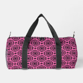 Rosa Schwarze Blume Nahtloses Muster Duffle Bag (Rückseite)