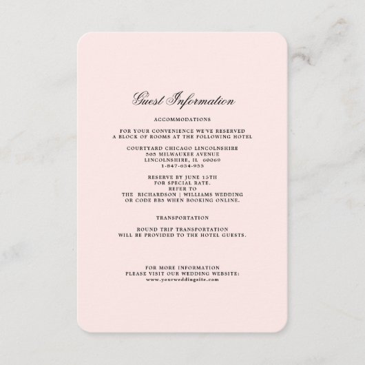 Rosa | Schwarze Blumenzettel Begleitkarte (Vorderseite)