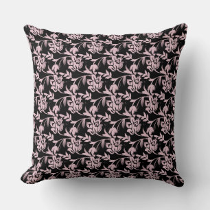 Rosa/schwarze Blüte/Rosa/Graue Designerkissen Kissen