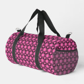 Rosa-schwarze Buffalo-Heart-Karodecke Duffle Bag (Rechte Ecke)