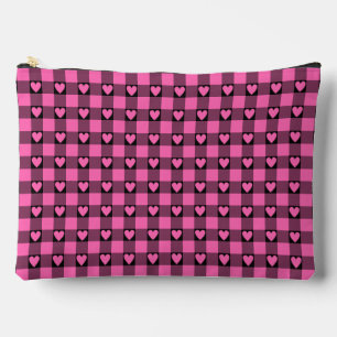 Rosa-schwarze Büffel-Herz-Karotasse-Tasche Zubehörtasche
