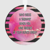 Rosa schwarze Bunco Freundschaft lustig Ornament (Rückseite)