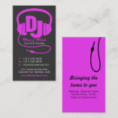 Rosa & schwarze Damen DJ Promoter Visitenkarte (Vorne/Hinten)