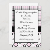 Rosa Schwarze Einladung (Vorne/Hinten)