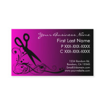 Rosa schwarze Fahne zum Haarschneiden von Visitenk