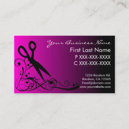 Rosa schwarze Fahne zum Haarschneiden von Visitenk Visitenkarte