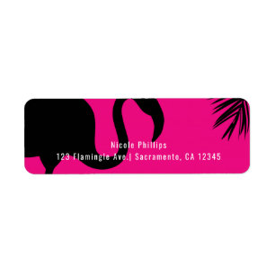 Rosa & schwarze Flamingo & Palm Party-Einladung