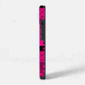 Rosa-schwarze gemischte Muster-Patchwork-Design  iPhone Hülle (Linke Seite)