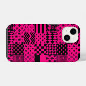 Rosa-schwarze gemischte Muster-Patchwork-Design  iPhone Hülle (Rückseite (Horizontal))