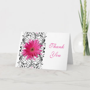 Rosa schwarze Gerbera-Daisy Blumen Hochzeit Danke