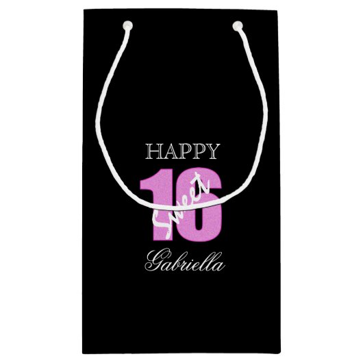 Rosa schwarze Geschenk-Tasche des Bonbon-16 Kleine Geschenktüte (Rückseite)