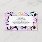 Rosa, schwarze, goldene Wirbel Abstrakte Kunst Visitenkarte (Rückseite)