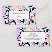 Rosa, schwarze, goldene Wirbel Abstrakte Kunst Visitenkarte (Vorne/Hinten)