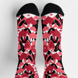 Rosa schwarze Herzsocken Socken