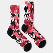 Rosa schwarze Herzsocken Socken (Rechts)