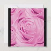 Rosa Schwarze Hochzeit mit Blumen Einladung (Rückseite)