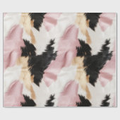 Rosa Schwarze Imitate Weiße Farbe Weide Tier Geschenkpapier (Flach)