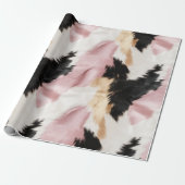 Rosa Schwarze Imitate Weiße Farbe Weide Tier Geschenkpapier (Ungerollt)