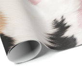 Rosa Schwarze Imitate Weiße Farbe Weide Tier Geschenkpapier (Rolleneckpunkt)