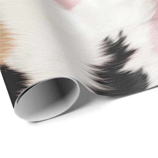 Rosa Schwarze Imitate Weiße Farbe Weide Tier Geschenkpapier (Rolleneckpunkt)